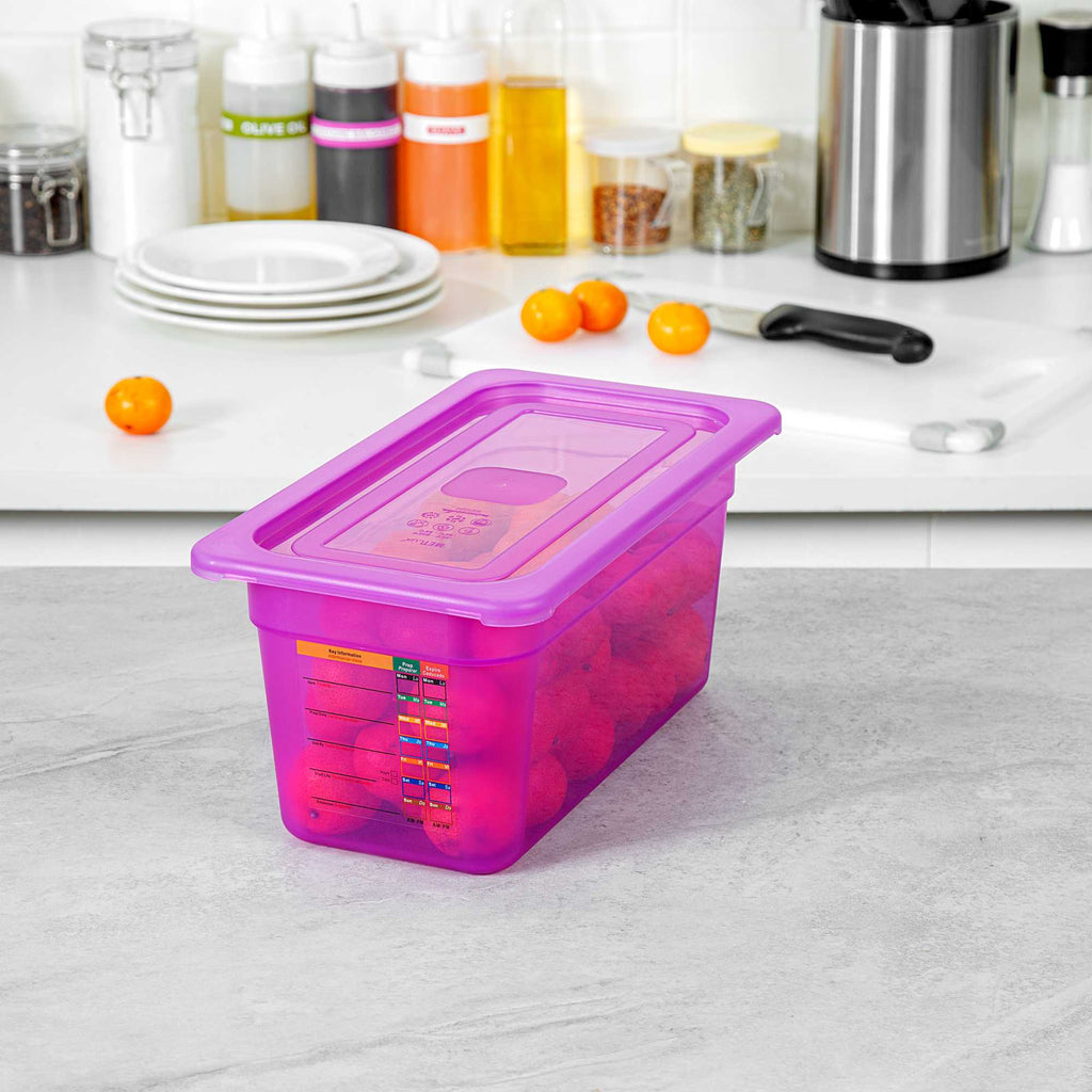Met Lux Purple Allergen-Free Polypropylene Lid - Fits 1/3 Size Food Pan - 10 count box