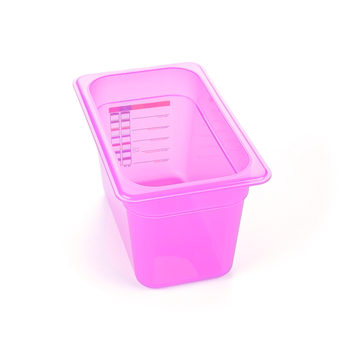 Met Lux Purple Allergen-Free Polypropylene 1/4 Size Food Pan - 6" Deep, with Label - 1 count box