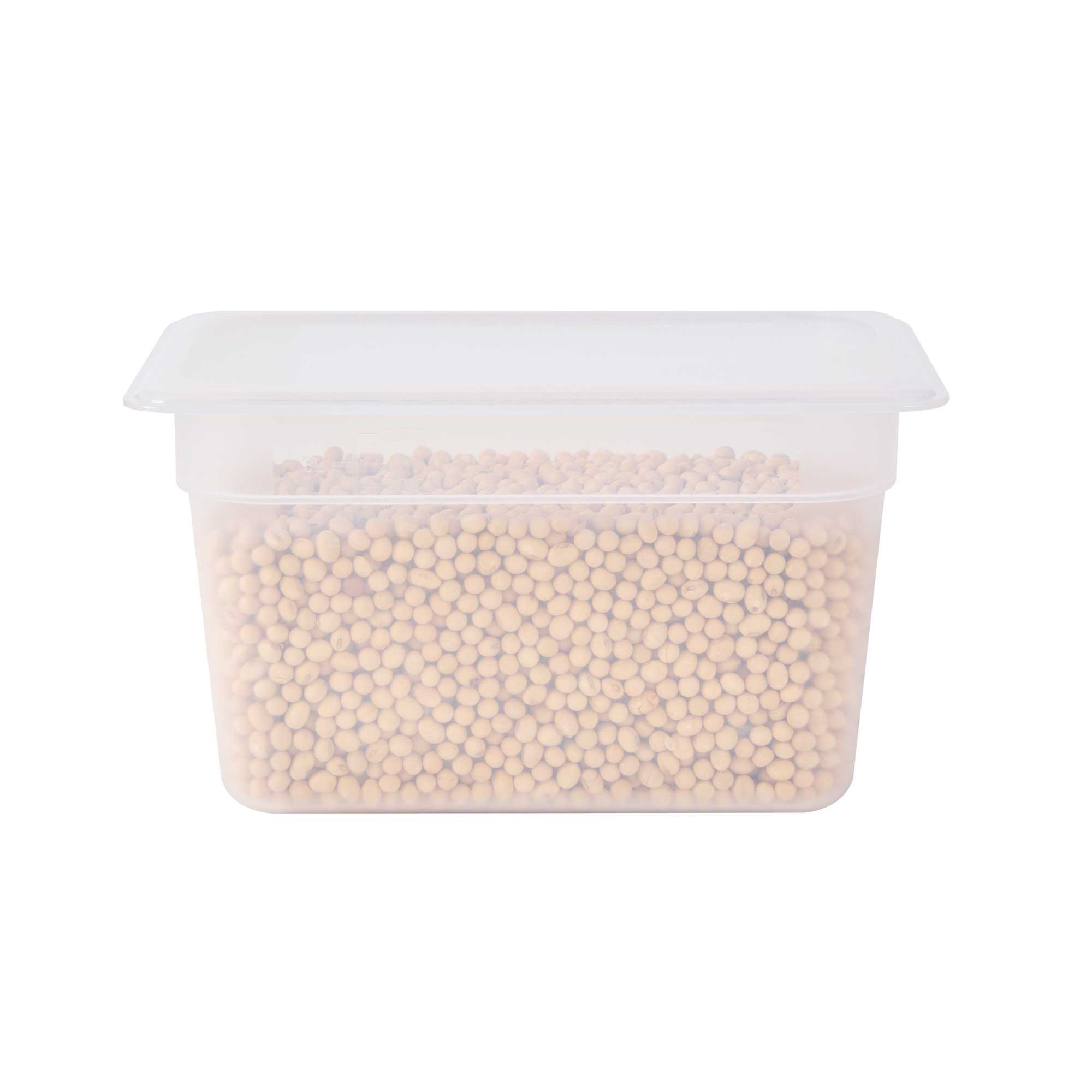 Met Lux Rectangle White Polypropylene 1/4 Size Food Pan - 6" Deep, with Label - 1 count box