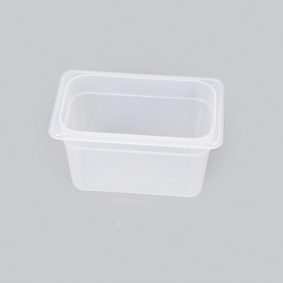 Met Lux Rectangle White Polypropylene 1/4 Size Food Pan - 6" Deep, with Label - 1 count box