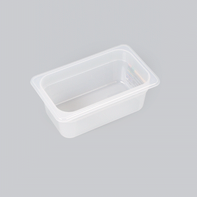 Met Lux Rectangle White Polypropylene 1/4 Size Food Pan - 4" Deep, with Label - 10 count box