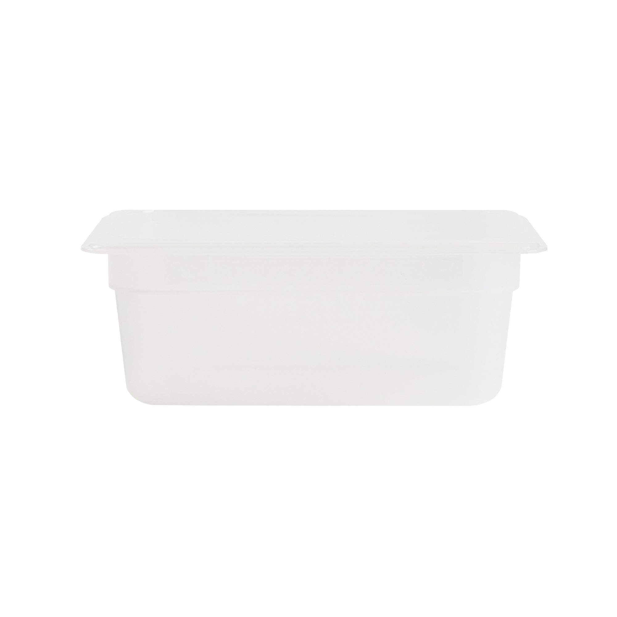 Met Lux Rectangle White Polypropylene 1/4 Size Food Pan - 4" Deep, with Label - 10 count box