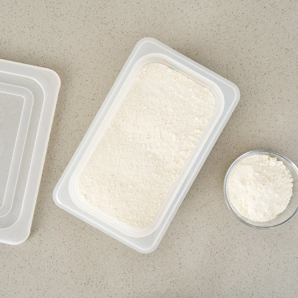 Met Lux Rectangle White Polypropylene 1/4 Size Food Pan - 4" Deep, with Label - 10 count box