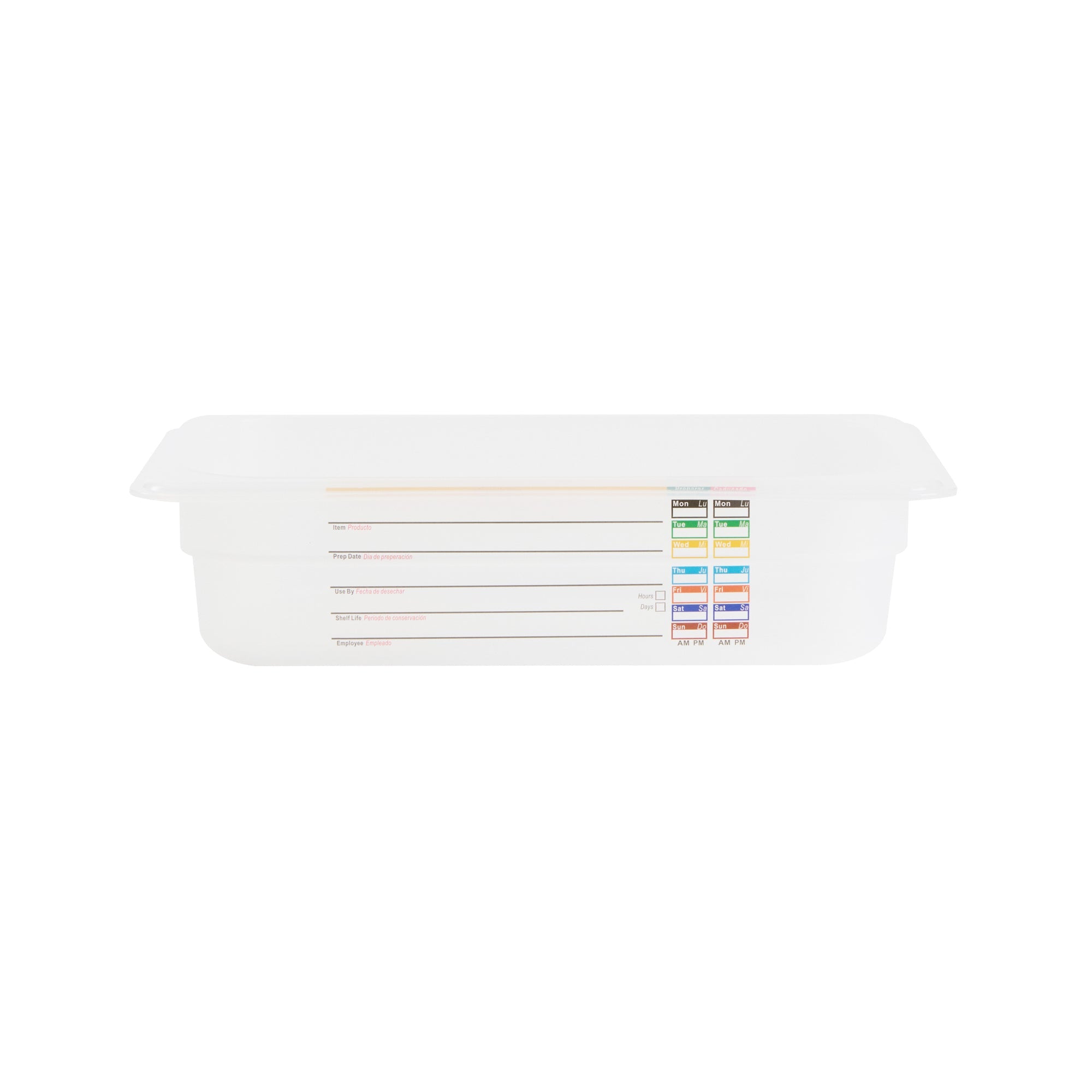 Met Lux Rectangle White Polypropylene 1/4 Size Food Pan - 2.5" Deep, with Label - 10 count box