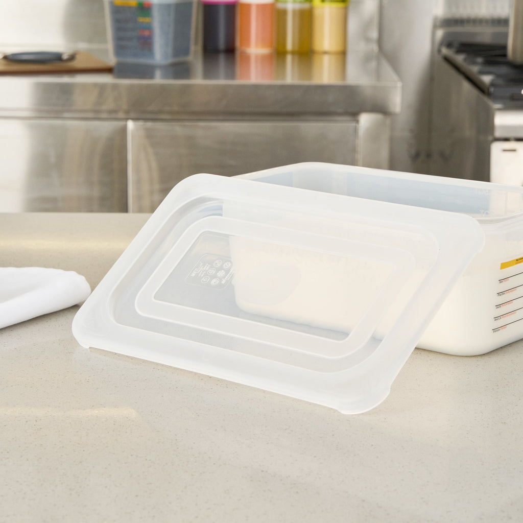 Met Lux Rectangle Clear Polypropylene Lid - Fits 1/4 Size Food Pan - 10 1/2" x 6 1/2" - 10 count box