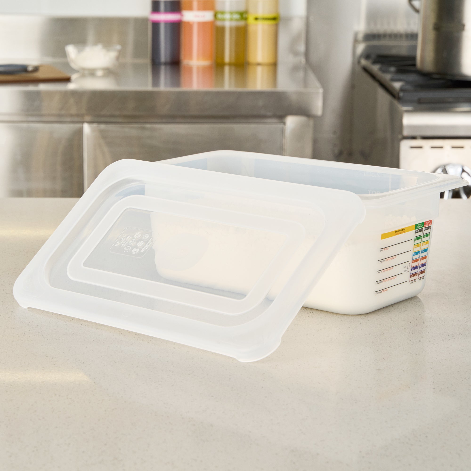 Met Lux Rectangle Clear Polypropylene Lid - Fits 1/4 Size Food Pan - 10 1/2" x 6 1/2" - 10 count box