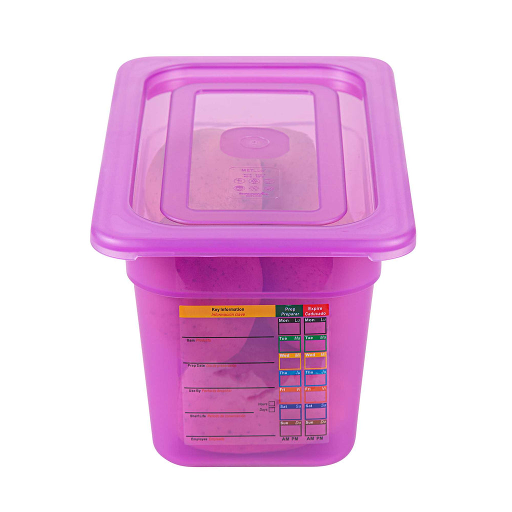 Met Lux Purple Allergen-Free Polypropylene Lid - Fits 1/4 Size Food Pan - 1 count box
