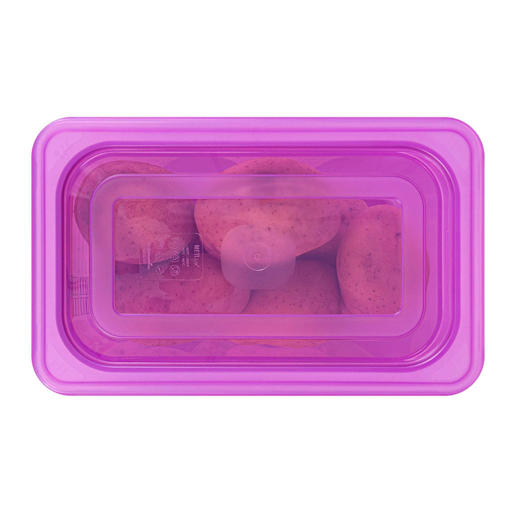 Met Lux Purple Allergen-Free Polypropylene Lid - Fits 1/4 Size Food Pan - 1 count box