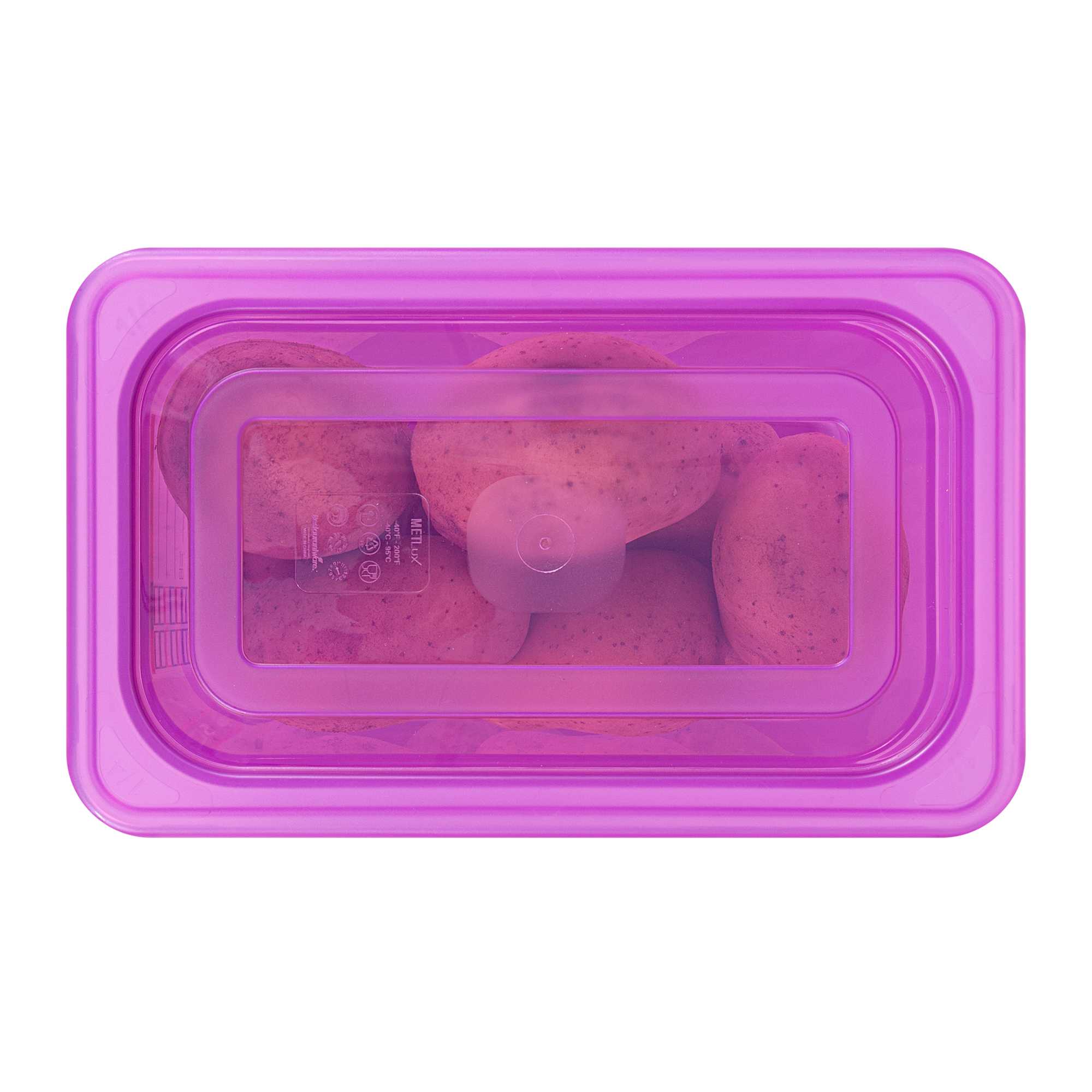 Met Lux Purple Allergen-Free Polypropylene Lid - Fits 1/4 Size Food Pan - 1 count box