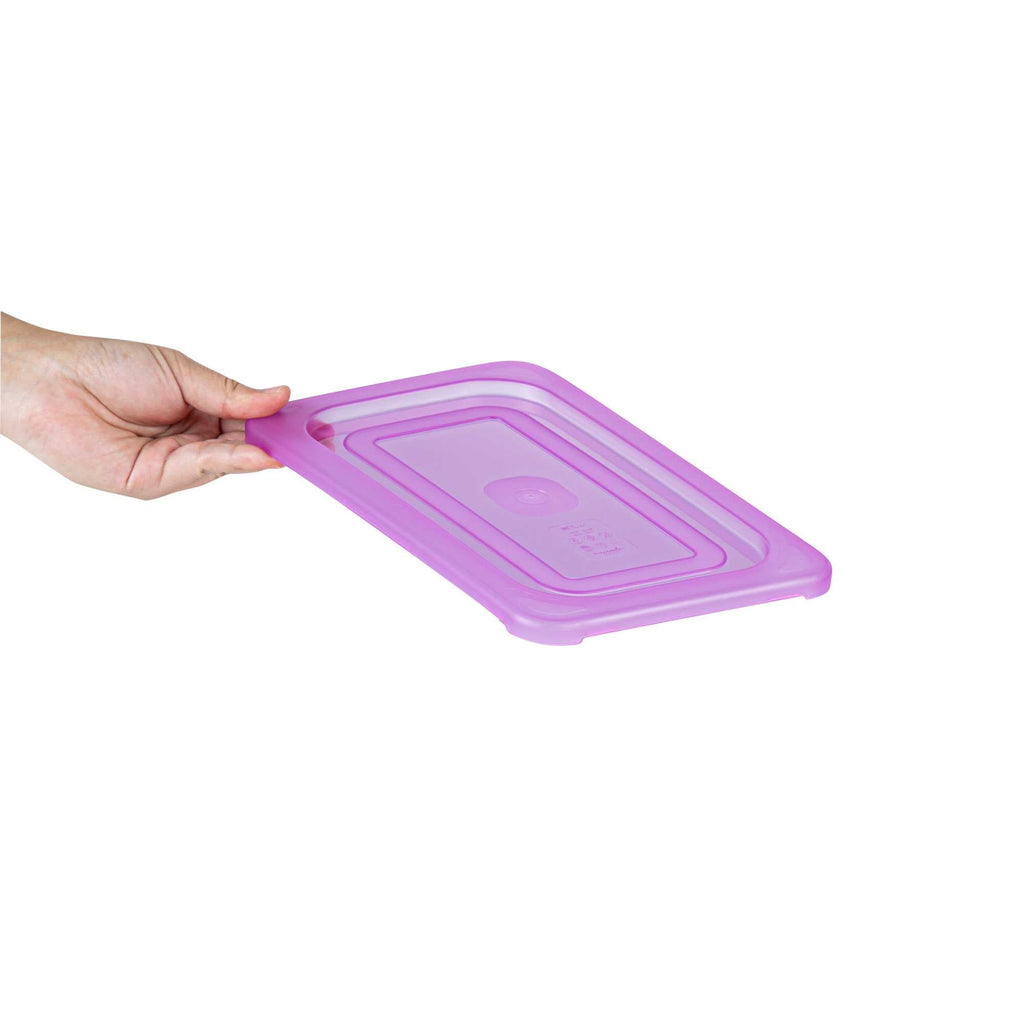 Met Lux Purple Allergen-Free Polypropylene Lid - Fits 1/4 Size Food Pan - 1 count box