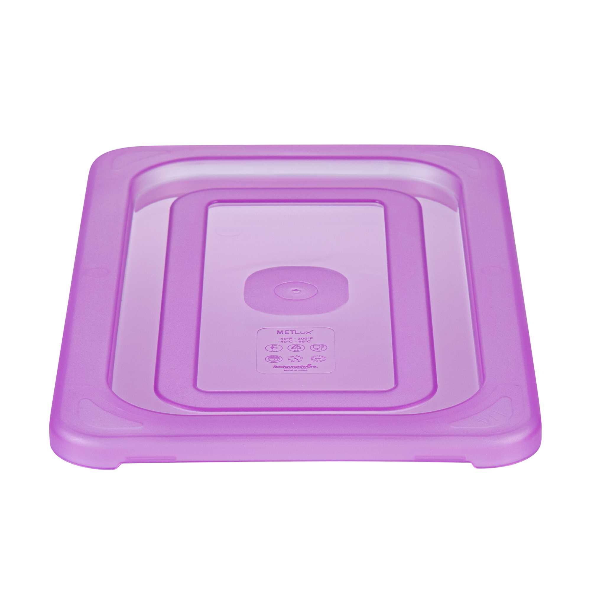 Met Lux Purple Allergen-Free Polypropylene Lid - Fits 1/4 Size Food Pan - 1 count box
