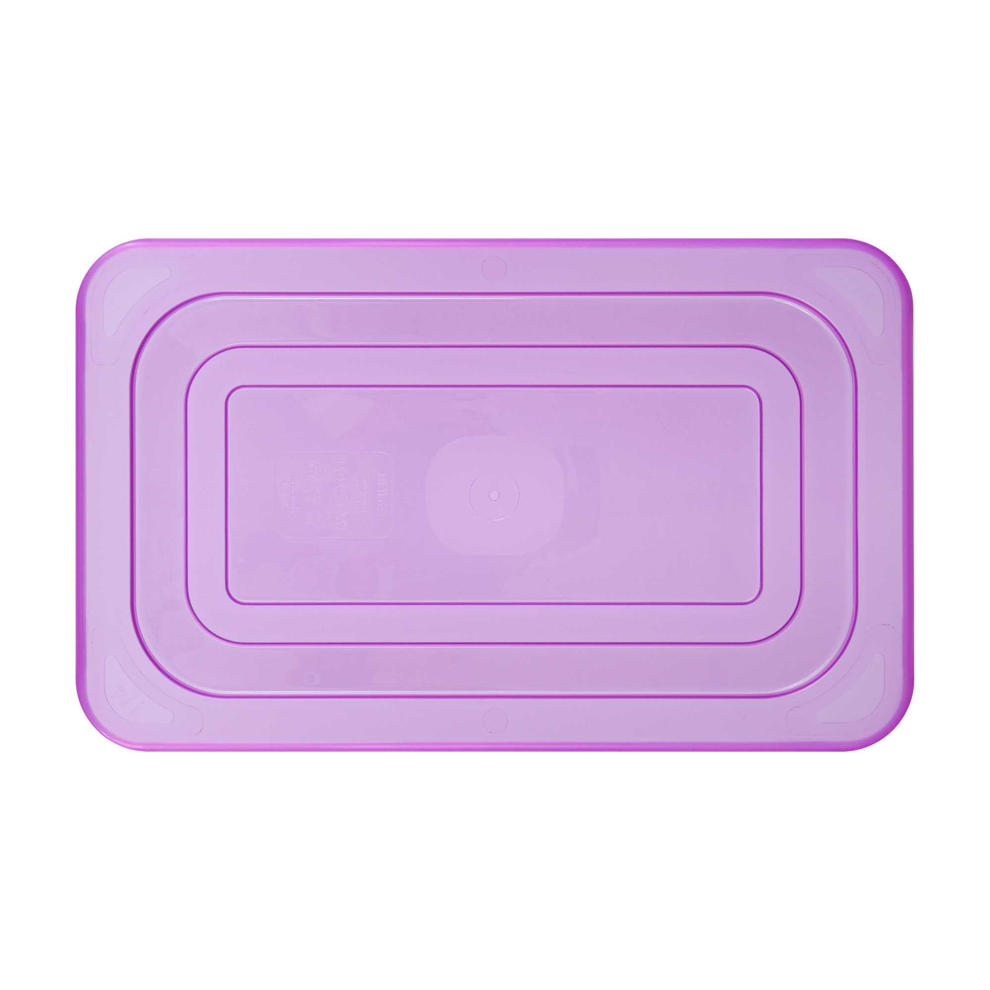 Met Lux Purple Allergen-Free Polypropylene Lid - Fits 1/4 Size Food Pan - 1 count box
