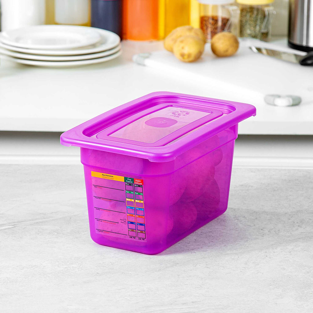 Met Lux Purple Allergen-Free Polypropylene Lid - Fits 1/4 Size Food Pan - 10 count box