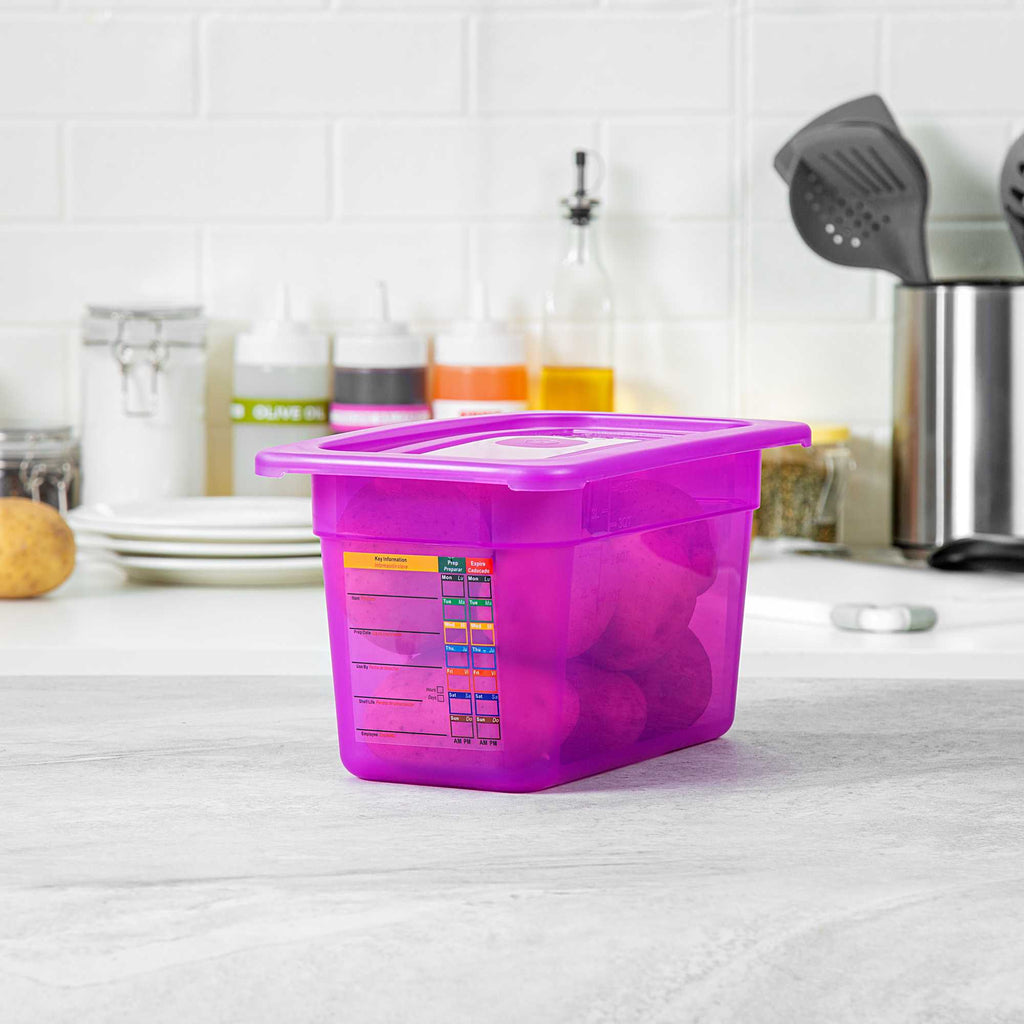 Met Lux Purple Allergen-Free Polypropylene Lid - Fits 1/4 Size Food Pan - 10 count box