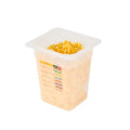 Met Lux Square White Polypropylene 1/6 Size Food Pan - 8" Deep, with Label - 6 3/4" x 6 1/4" x 7 3/4" - 10 count box