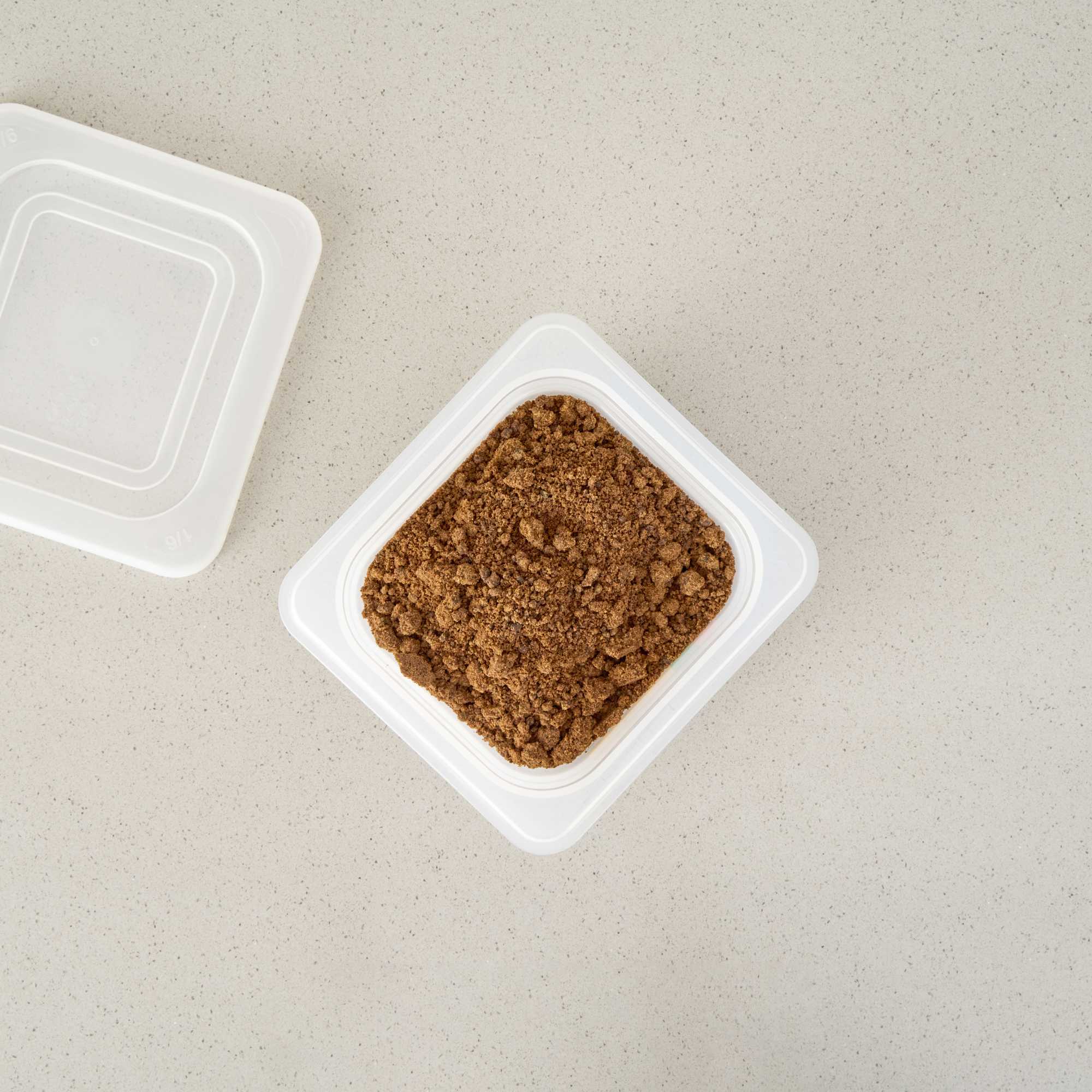 Met Lux Square White Polypropylene 1/6 Size Food Pan - 4" Deep, with Label - 6 3/4" x 6 1/4" x 4" - 1 count box