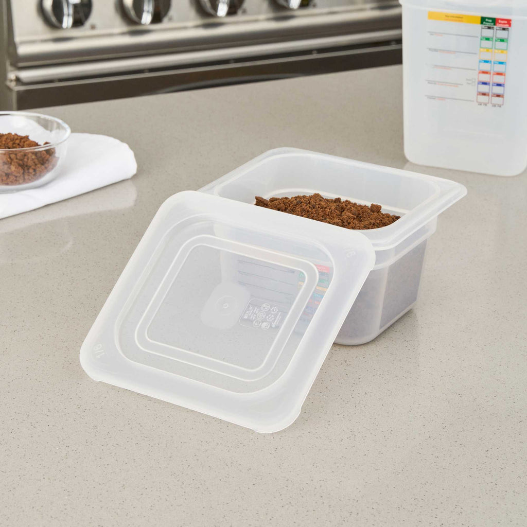 Met Lux Square Clear Polypropylene Lid - Fits 1/6 Size Food Pan - 7" x 6 1/2" - 1 count box