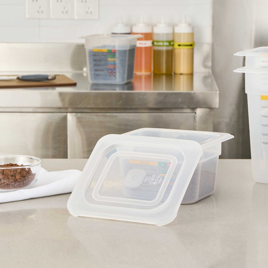 Met Lux Square Clear Polypropylene Lid - Fits 1/6 Size Food Pan - 7" x 6 1/2" - 1 count box