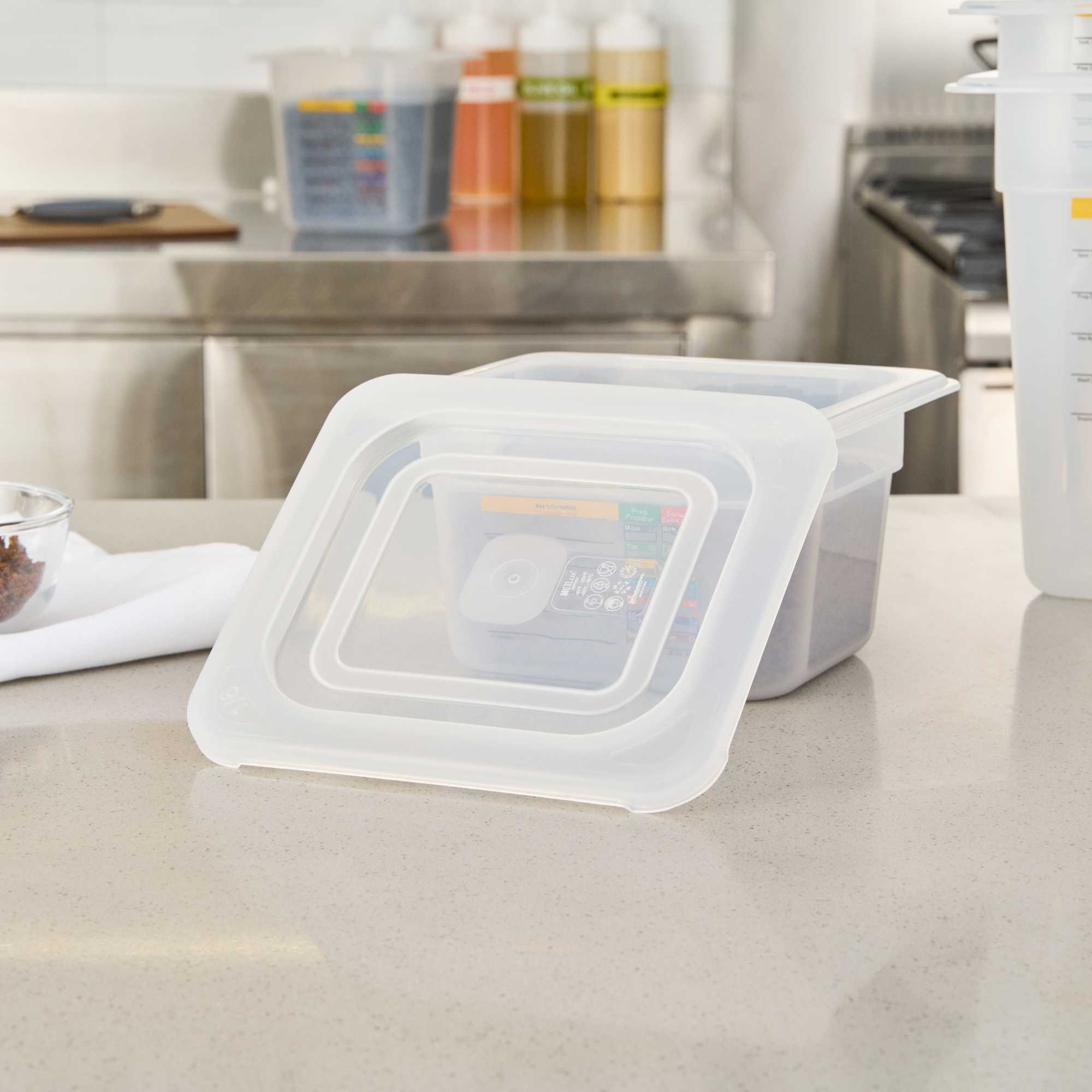 Met Lux Square Clear Polypropylene Lid - Fits 1/6 Size Food Pan - 7" x 6 1/2" - 1 count box