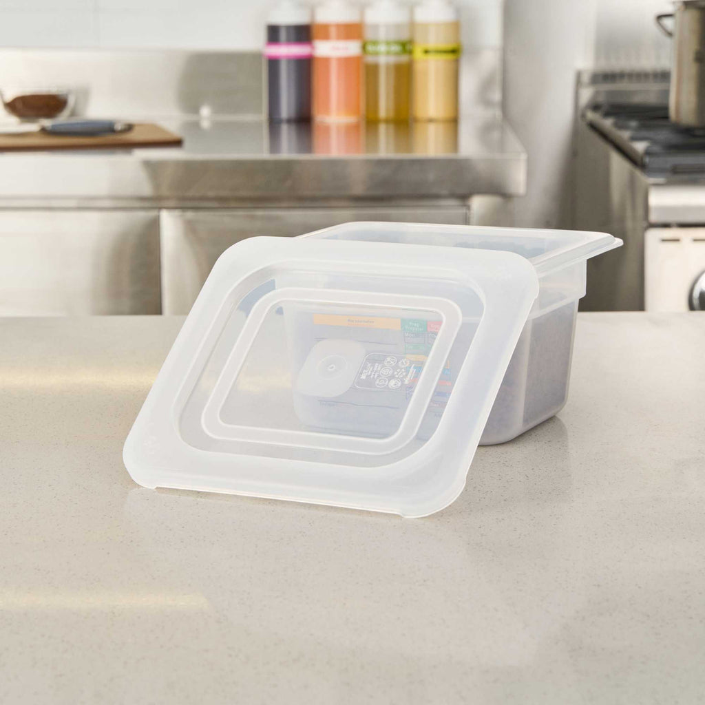 Met Lux Square Clear Polypropylene Lid - Fits 1/6 Size Food Pan - 7" x 6 1/2" - 1 count box