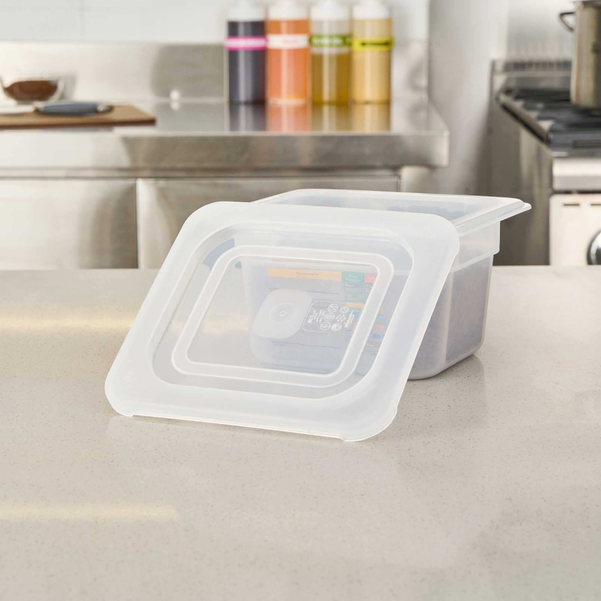Met Lux Square Clear Polypropylene Lid - Fits 1/6 Size Food Pan - 7" x 6 1/2" - 1 count box