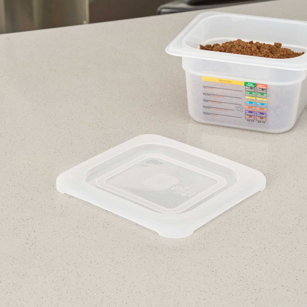Met Lux Square Clear Polypropylene Lid - Fits 1/6 Size Food Pan - 7" x 6 1/2" - 1 count box