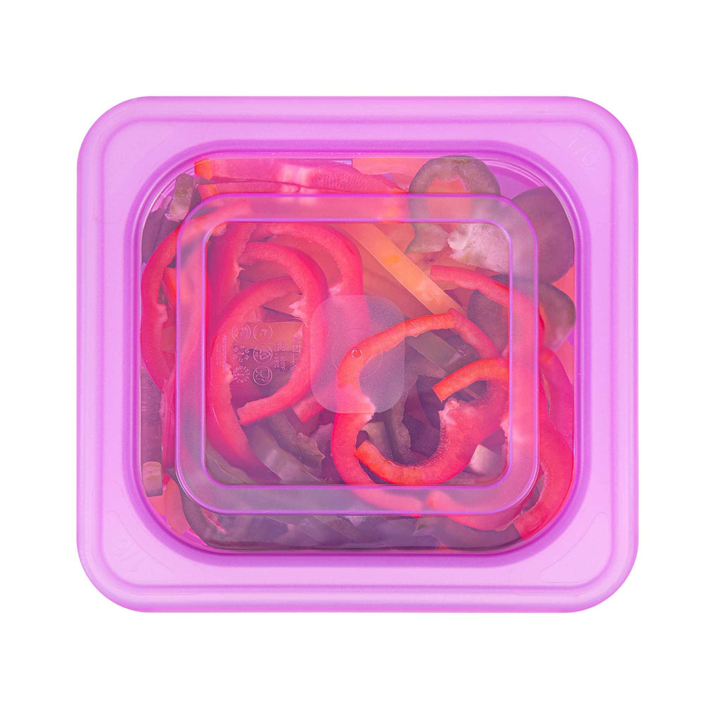 Met Lux Purple Allergen-Free Polypropylene Lid - Fits 1/6 Size Food Pan - 1 count box