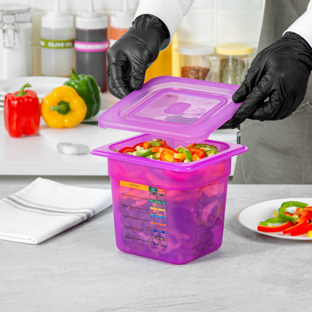 Met Lux Purple Allergen-Free Polypropylene Lid - Fits 1/6 Size Food Pan - 1 count box