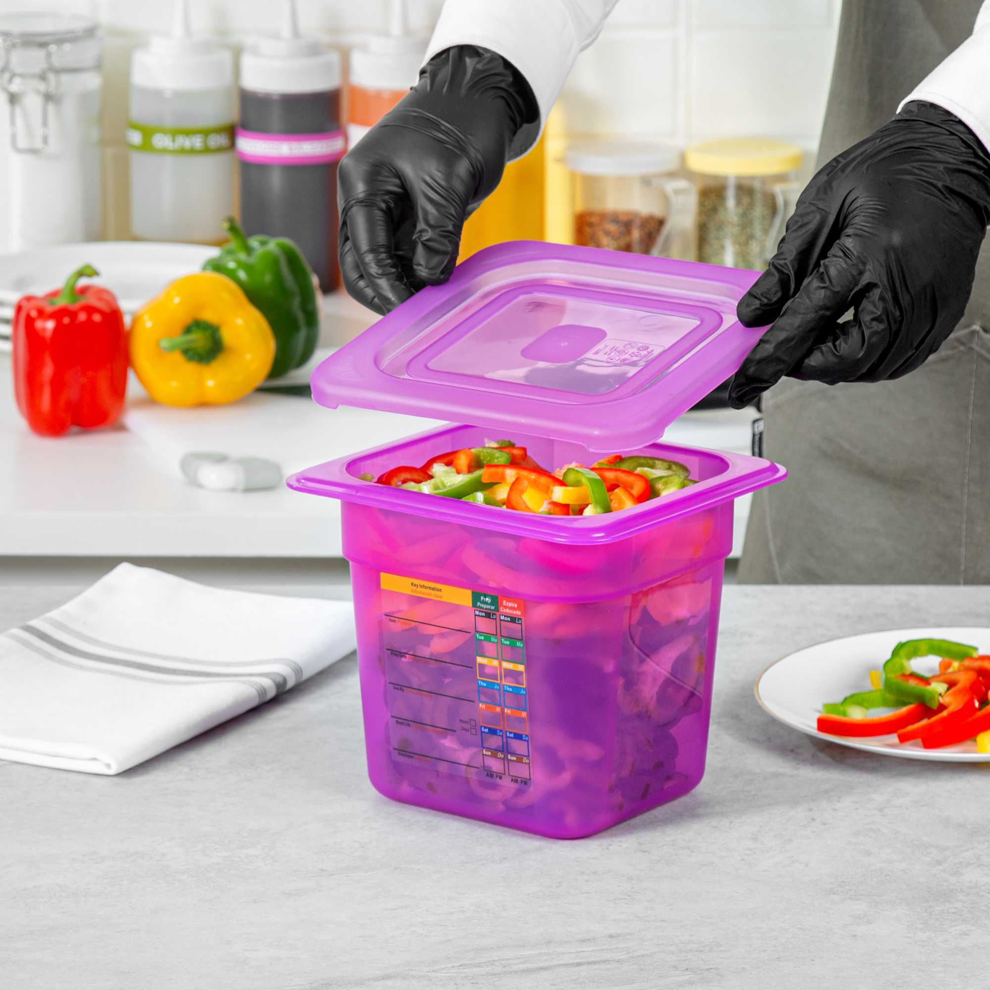 Met Lux Purple Allergen-Free Polypropylene Lid - Fits 1/6 Size Food Pan - 1 count box