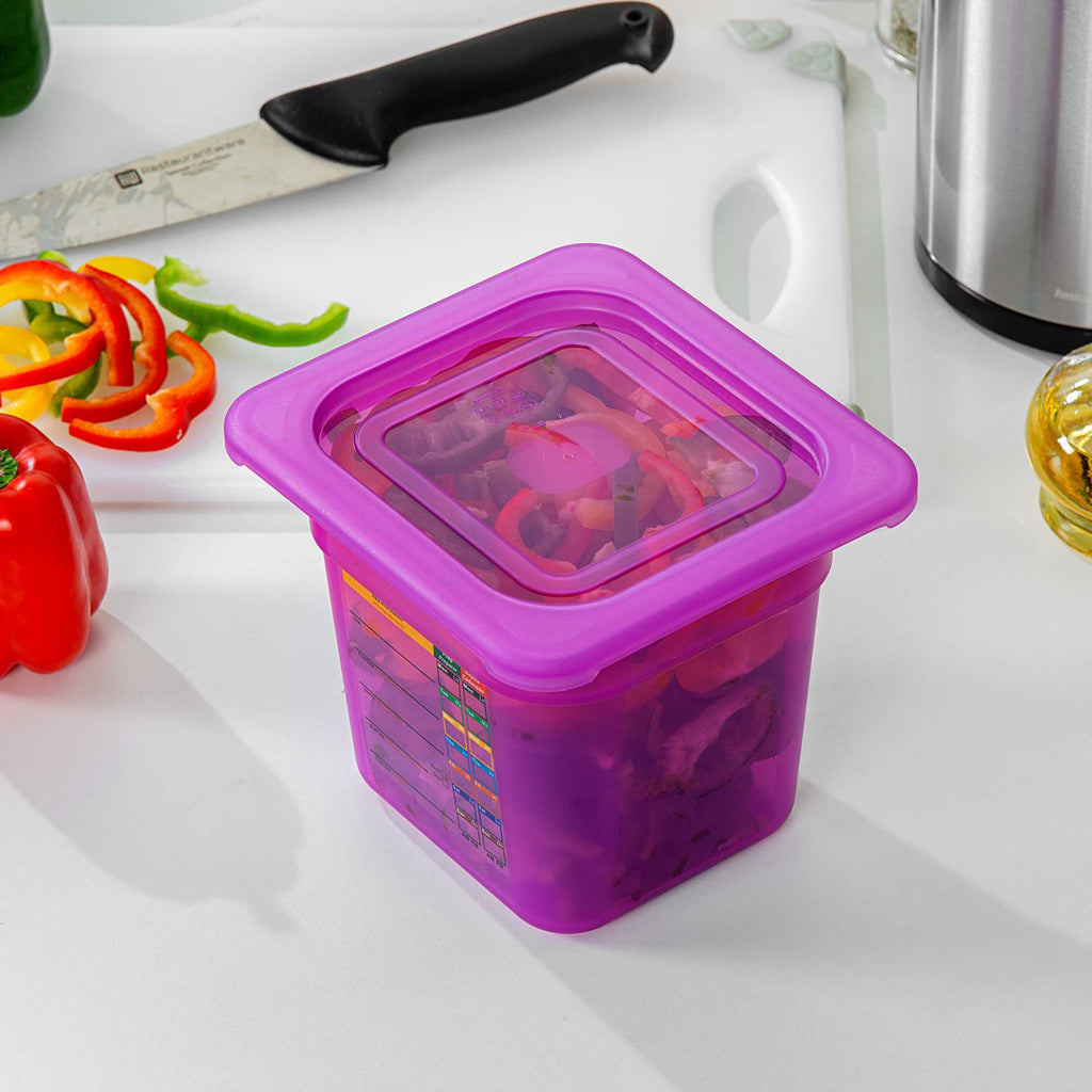 Met Lux Purple Allergen-Free Polypropylene Lid - Fits 1/6 Size Food Pan - 1 count box