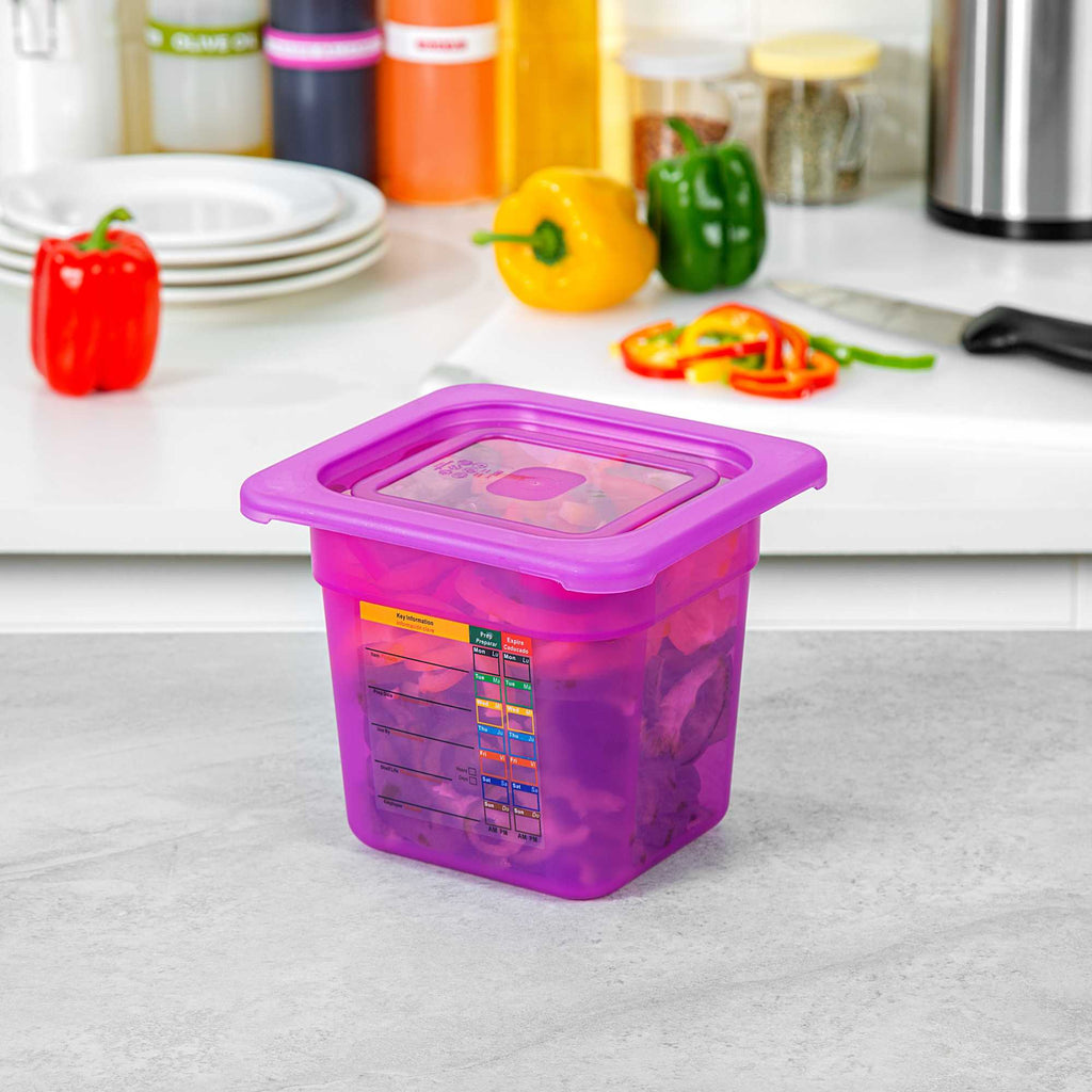 Met Lux Purple Allergen-Free Polypropylene Lid - Fits 1/6 Size Food Pan - 1 count box