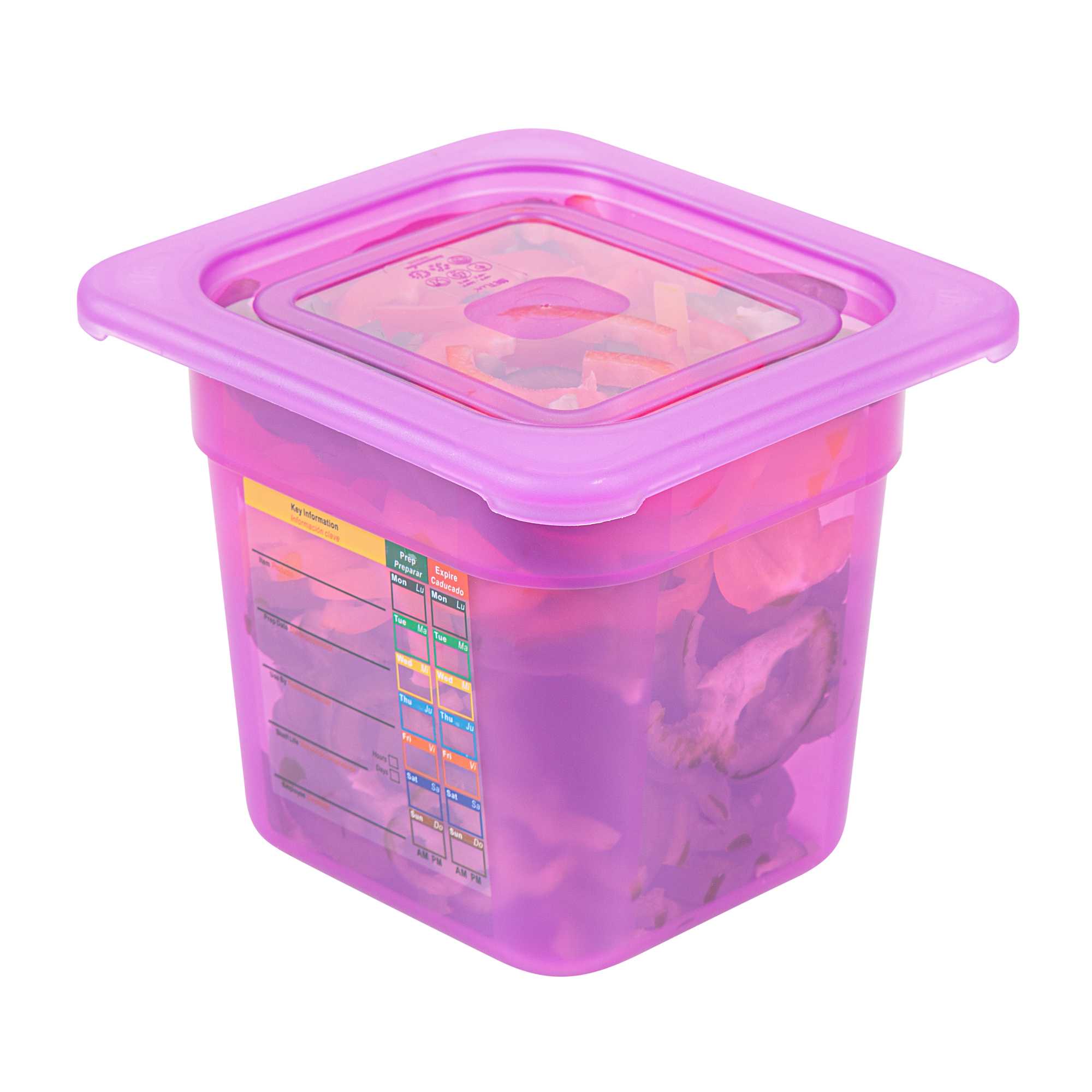 Met Lux Purple Allergen-Free Polypropylene Lid - Fits 1/6 Size Food Pan - 10 count box