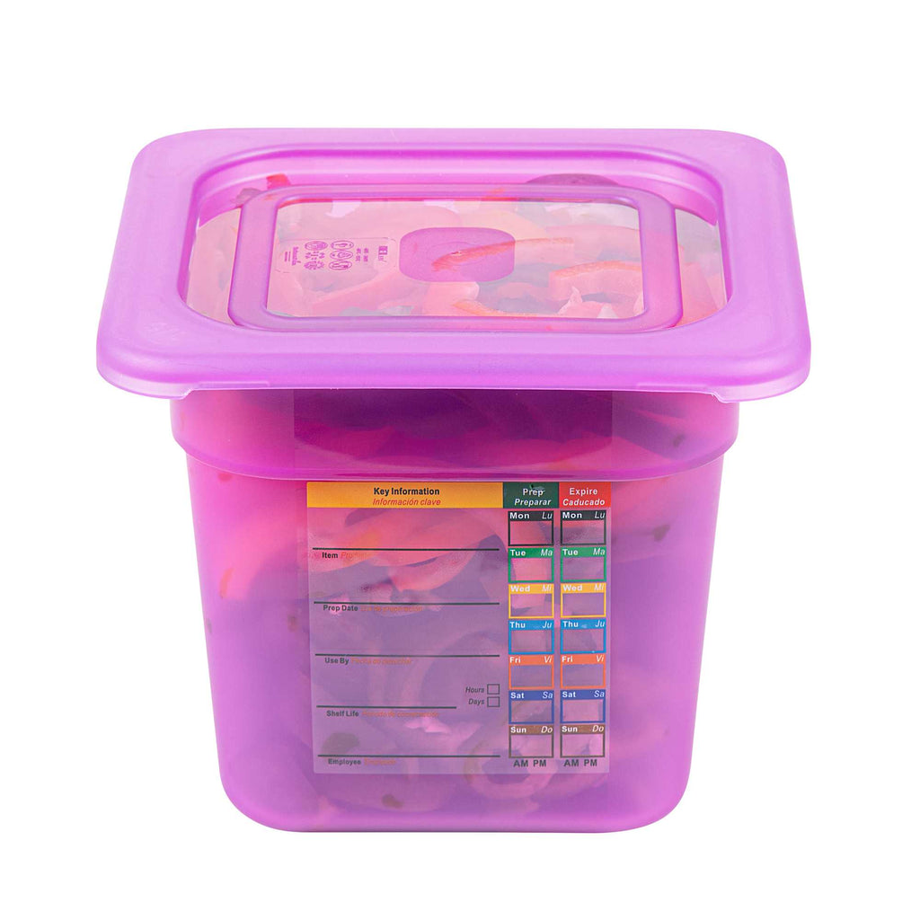 Met Lux Purple Allergen-Free Polypropylene Lid - Fits 1/6 Size Food Pan - 10 count box