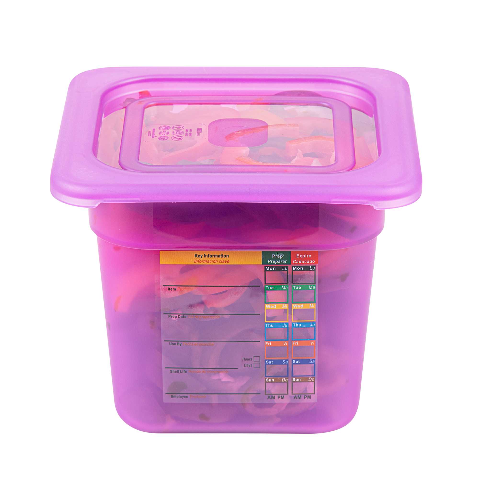 Met Lux Purple Allergen-Free Polypropylene Lid - Fits 1/6 Size Food Pan - 10 count box