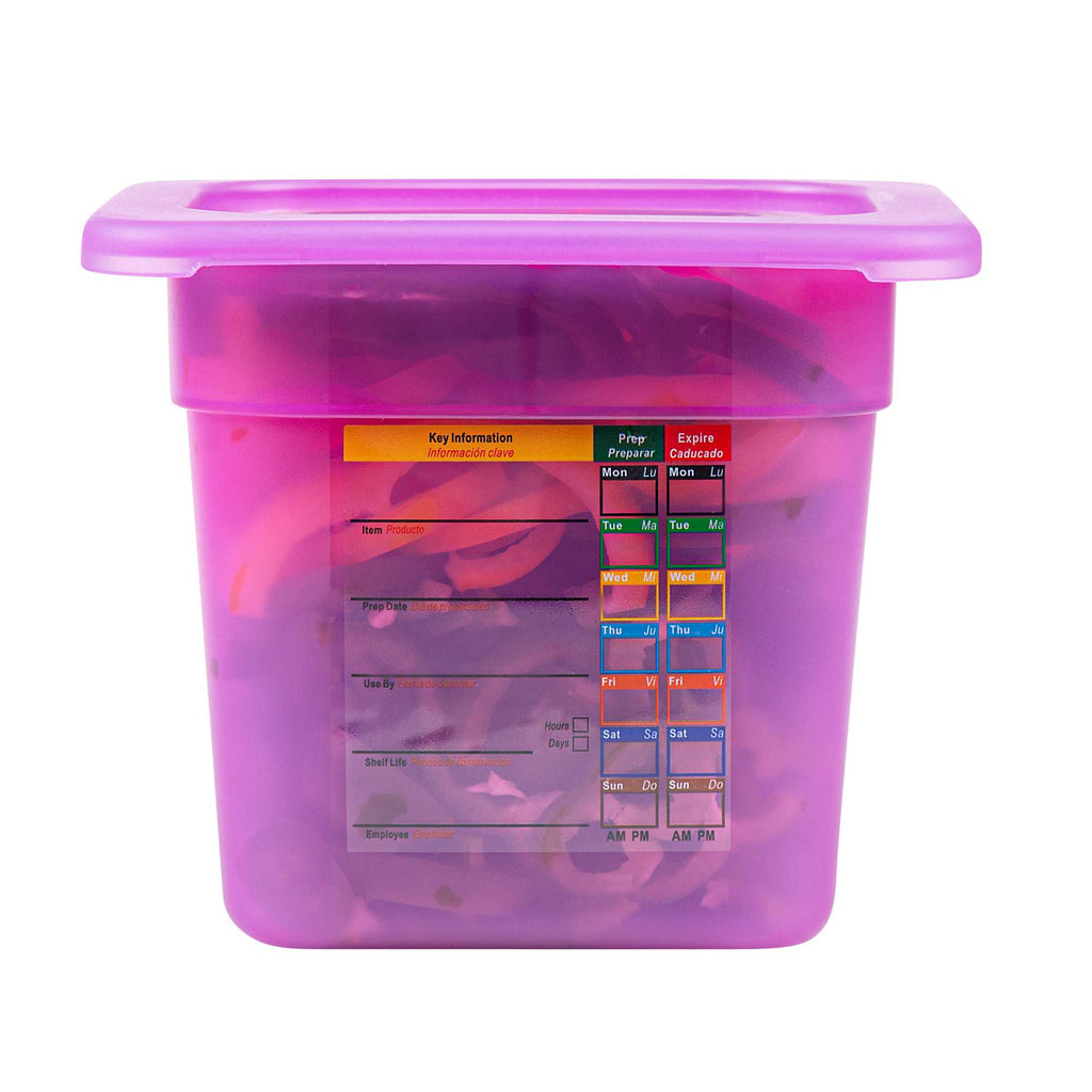 Met Lux Purple Allergen-Free Polypropylene Lid - Fits 1/6 Size Food Pan - 10 count box
