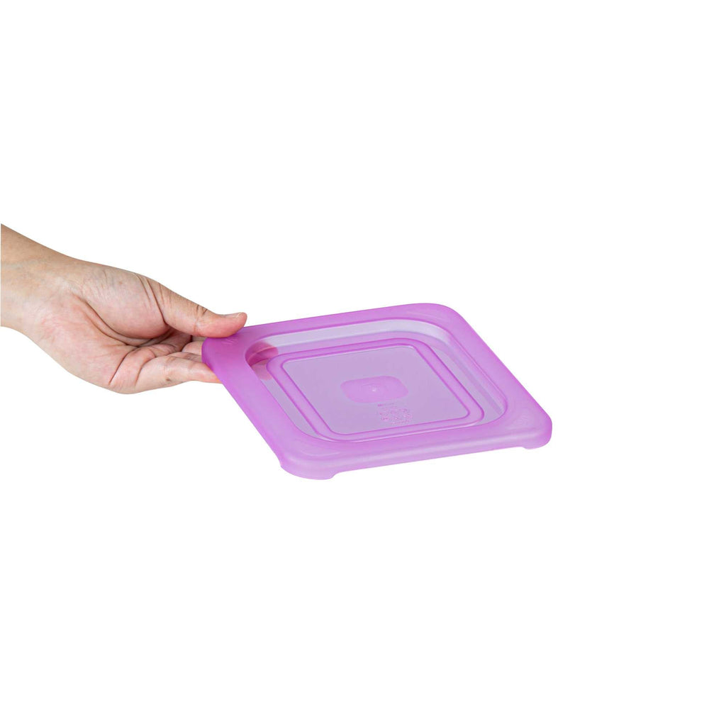 Met Lux Purple Allergen-Free Polypropylene Lid - Fits 1/6 Size Food Pan - 10 count box