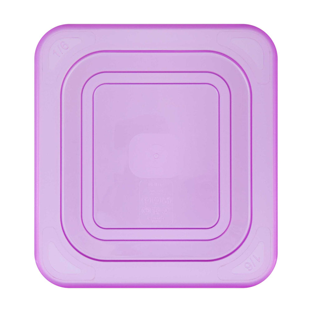 Met Lux Purple Allergen-Free Polypropylene Lid - Fits 1/6 Size Food Pan - 10 count box