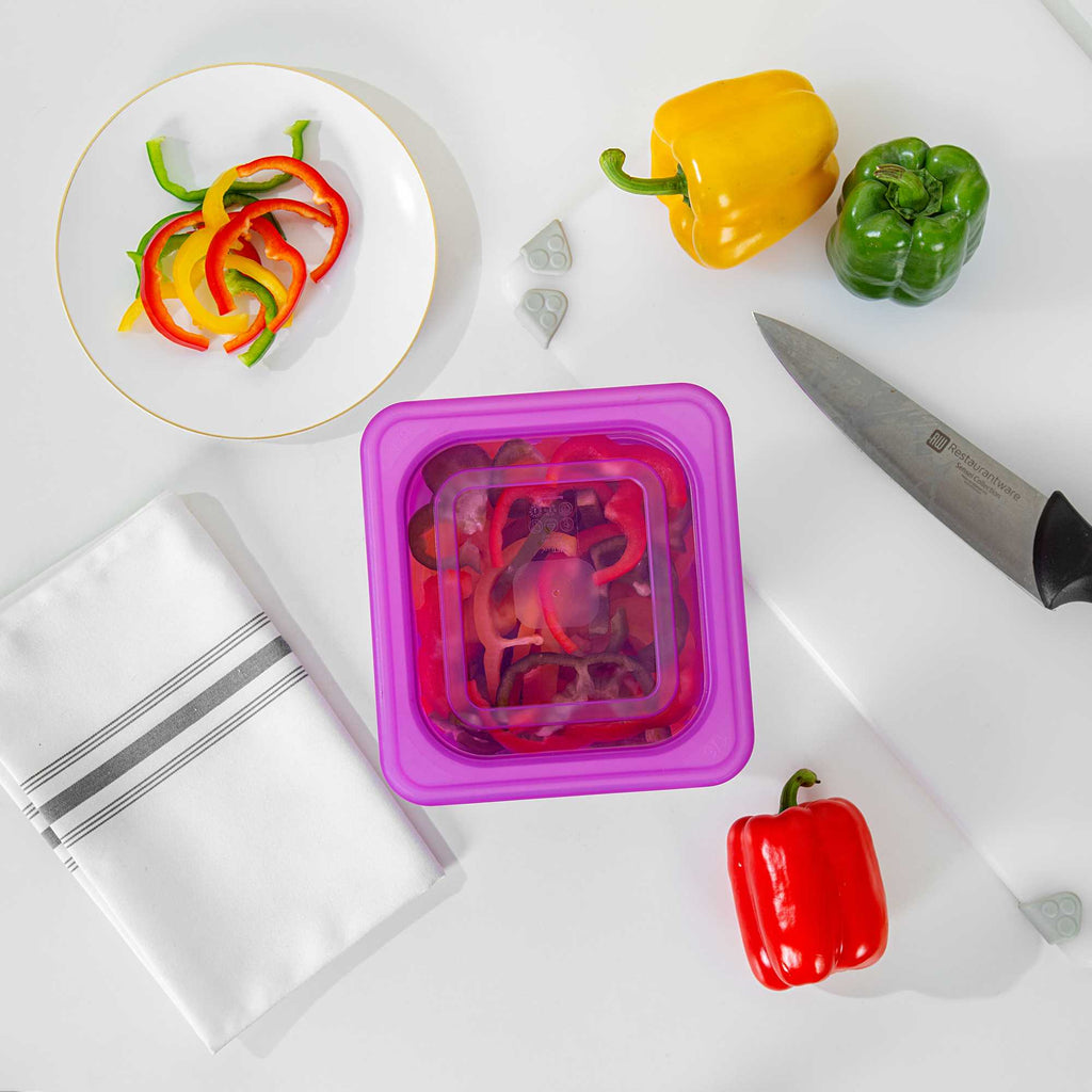 Met Lux Purple Allergen-Free Polypropylene Lid - Fits 1/6 Size Food Pan - 10 count box