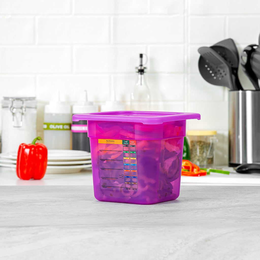 Met Lux Purple Allergen-Free Polypropylene Lid - Fits 1/6 Size Food Pan - 10 count box
