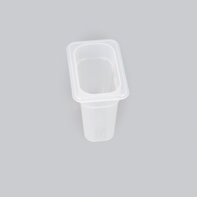 Met Lux Rectangle White Polypropylene 1/9 Size Food Pan - 6" Deep, with Label - 10 count box