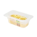 Met Lux Rectangle White Polypropylene 1/9 Size Food Pan - 2.5" Deep, with Label - 1 count box