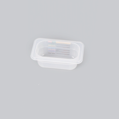 Met Lux Rectangle White Polypropylene 1/9 Size Food Pan - 2.5" Deep, with Label - 1 count box