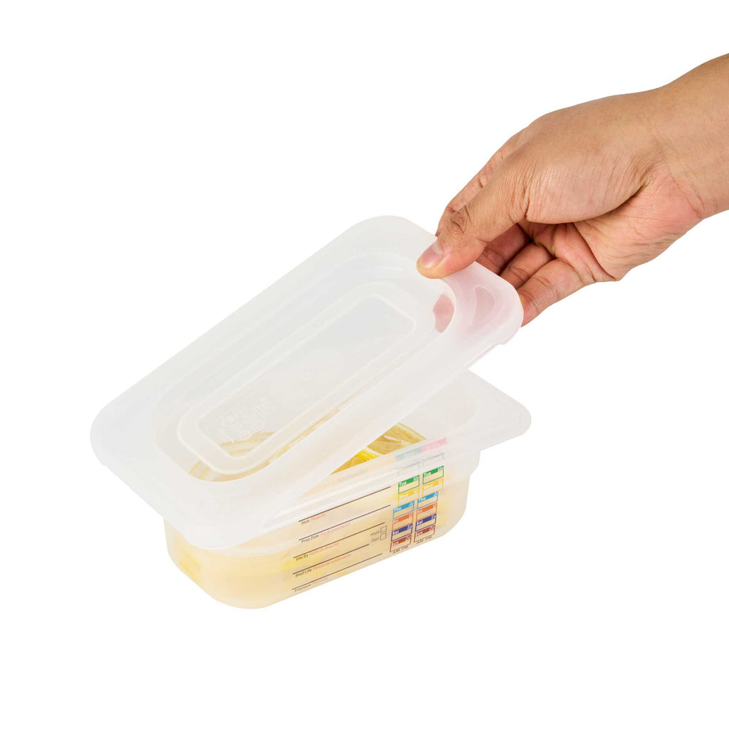 Met Lux Rectangle Clear Polypropylene Lid - Fits 1/9 Size Food Pan - 7" x 4 1/2" - 1 count box