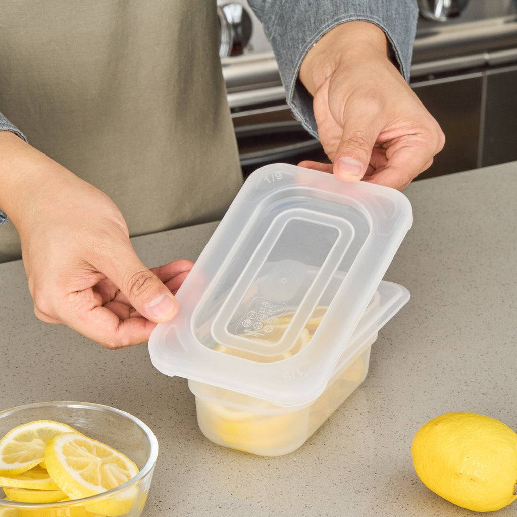 Met Lux Rectangle Clear Polypropylene Lid - Fits 1/9 Size Food Pan - 7" x 4 1/2" - 10 count box