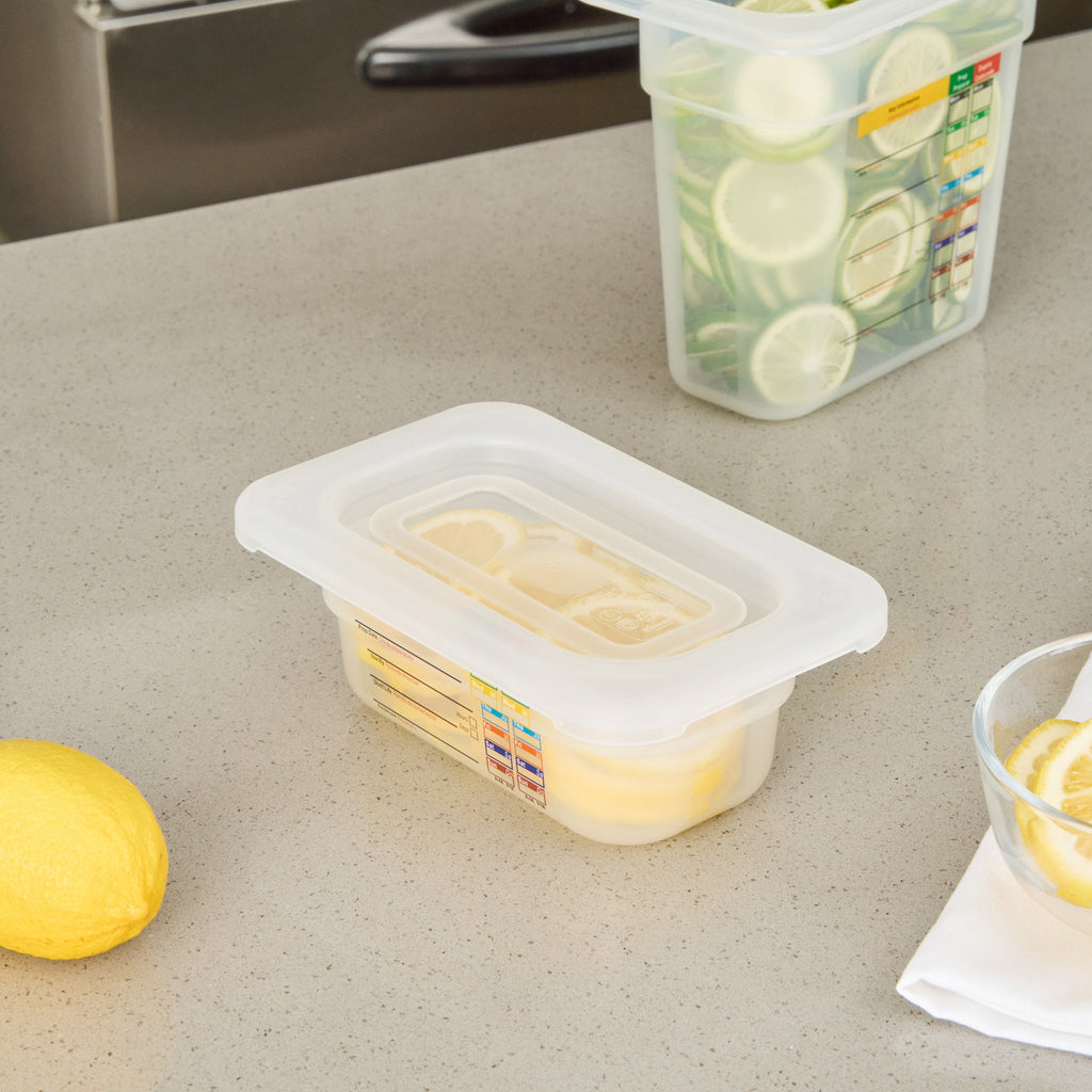 Met Lux Rectangle Clear Polypropylene Lid - Fits 1/9 Size Food Pan - 7" x 4 1/2" - 10 count box