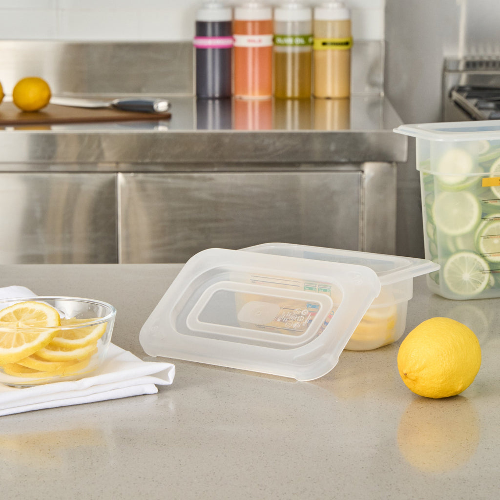 Met Lux Rectangle Clear Polypropylene Lid - Fits 1/9 Size Food Pan - 7" x 4 1/2" - 10 count box