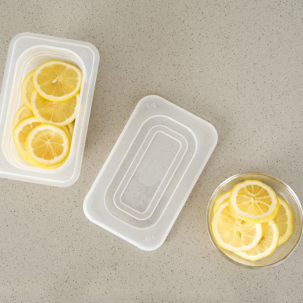 Met Lux Rectangle Clear Polypropylene Lid - Fits 1/9 Size Food Pan - 7" x 4 1/2" - 10 count box
