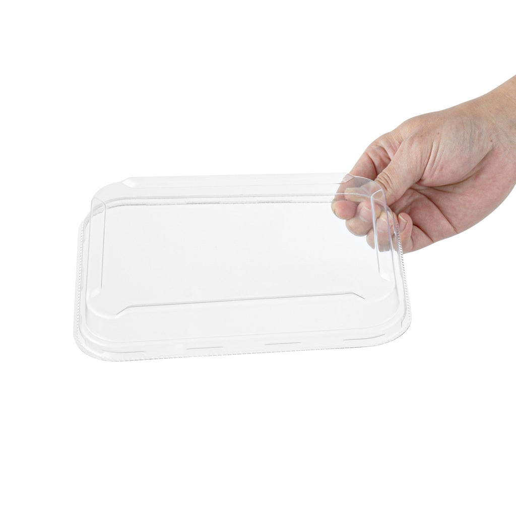 Bio Tek Rectangle Clear Plastic Lid - Fits 44 oz Serving Container - 50 count box