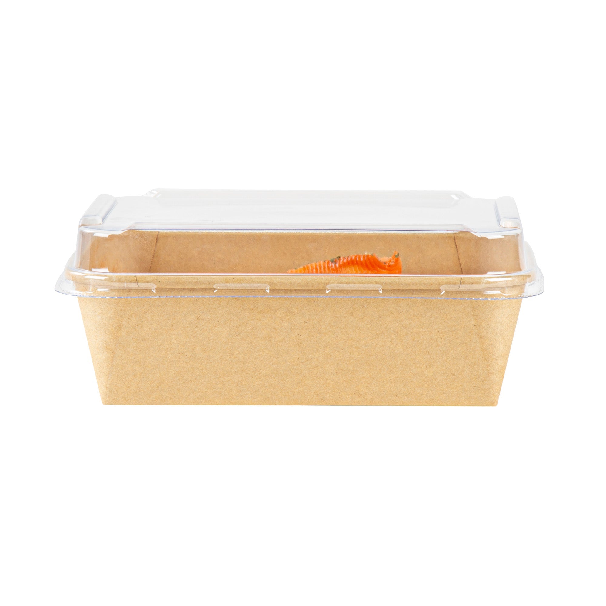 Bio Tek Rectangle Clear Plastic Lid - Fits 44 oz Serving Container - 50 count box
