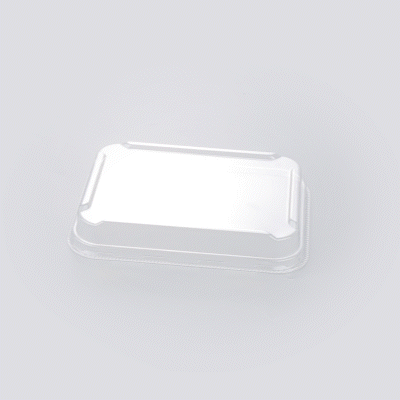 Bio Tek Rectangle Clear Plastic Lid - Fits 44 oz Serving Container - 50 count box
